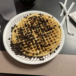 Single Waffle with Chocolate Chips