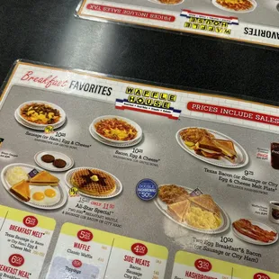 Menu as of March 2023