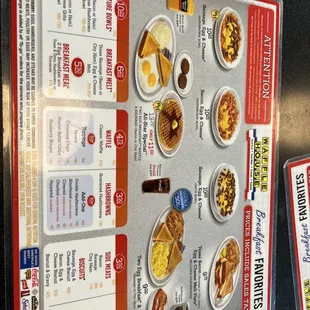 Breakfast menu.