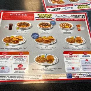 Lunch/Dinner menu
