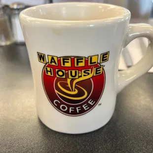 a coffee cup on a counter