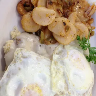 Sausage Gravy over Biscuit