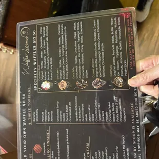 The waffle menu