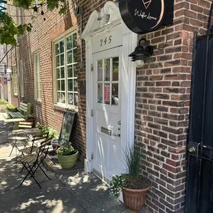 the front of a brick building