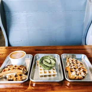 Assorted Waffles at Waffle Love