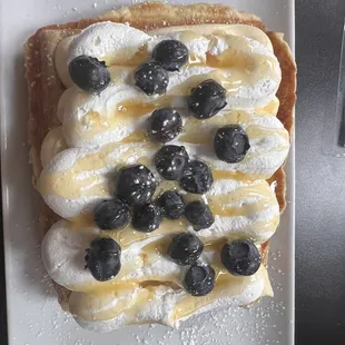 1/2 lemon blueberry cheesecake waffle