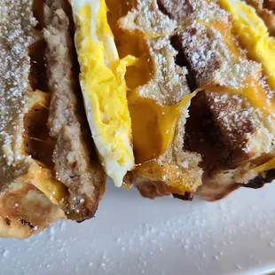 Breakfast waffle sandwich
