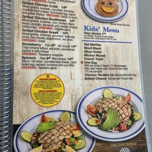 salads, menu