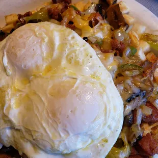 Portuguese Skillet eggs over easy