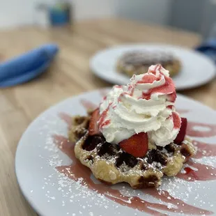 Strawberry cheesecake waffles!