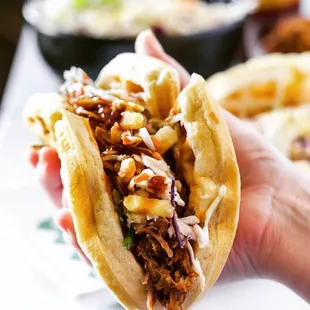 Pulled pork waffles taco