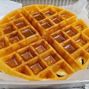 (dessert) Waffle with Caramel.