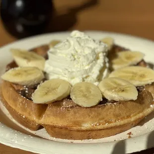 Perfectly cooked original waffle; with Nutella &amp; banana.  5-stars