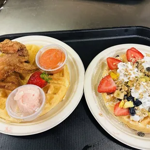 Chicken &amp; waffle Wings and Breakfast Delight Combo