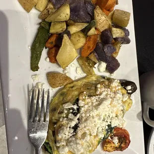 Vegetarian Delight Omelet Side Home Fries
