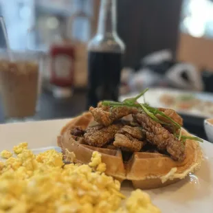 waffles, food