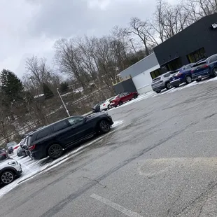 a parking lot full of cars