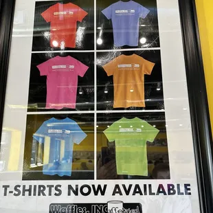 Different Tees representing the different restaurants
