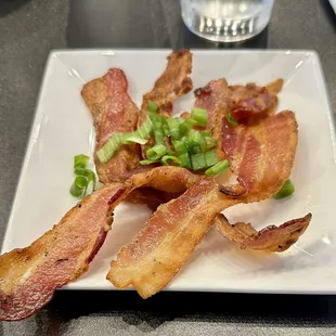 Bacon with green onions