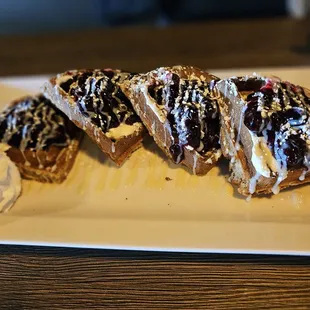 Berry and cream waffles very good.