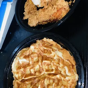 plain waffle with Full Waffle Breakfast W/ Tenders