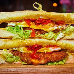 a stack of wagamama sandwiches