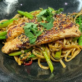 46. spicy salmon teriyaki soba