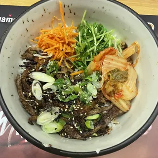 69. spicy beef brisket red onion donburi