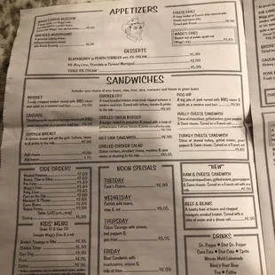 Dec 2018 up to date menu