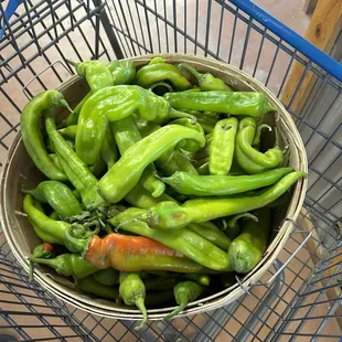 Bushel of mild green chile.