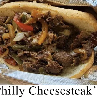 Authentic Rib Eye Steak Grilled onions &amp; Bell peppers provolone cheese or Hot Cheese Wiz on Amoroso Roll.