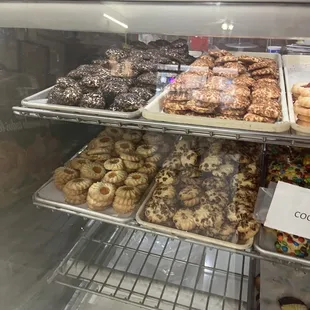 a variety of pastries on display