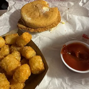 Pork tenderloin and tater tots
