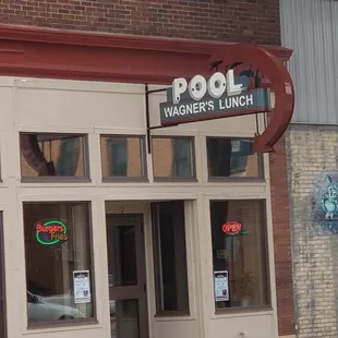 the front of a restaurant