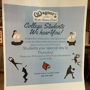 College student discount