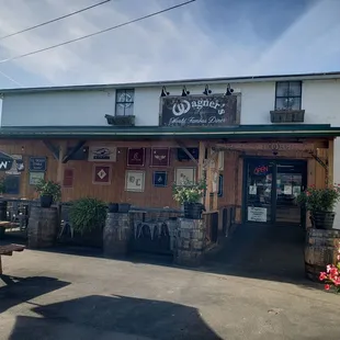 the front of the building