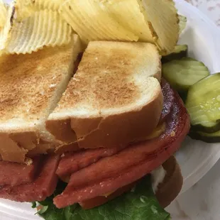 Fried Bologna Sandwich