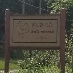 a sign for the restaurant