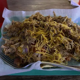 Pulled chicken nachos