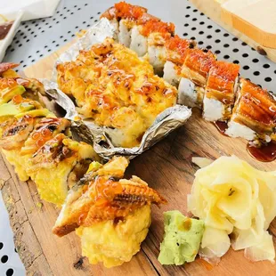 Spicy Scallop Roll, Chestnut Roll, Crunchy Roll
