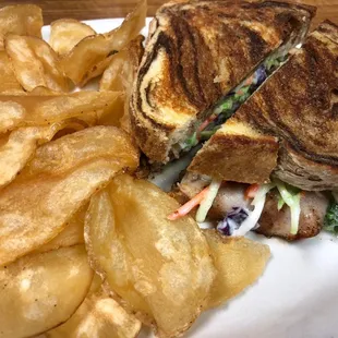 The Rachel. With homemade potato chips.