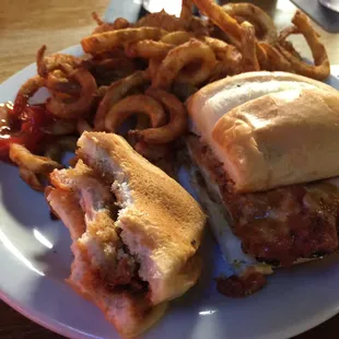 a plate with a sandwich and french fries