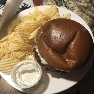 Mushroom Swiss burger