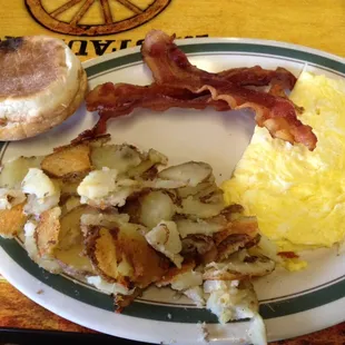 $5.50. 2 eggs bacon potatoes and a bread