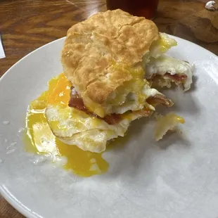 Bacon, egg, and cheese biscuit