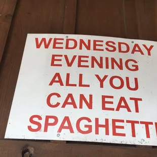 Sign outside