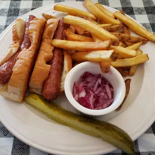 Hot dog and fries