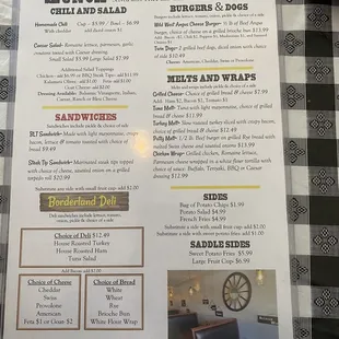 menu for wagon wheel diner