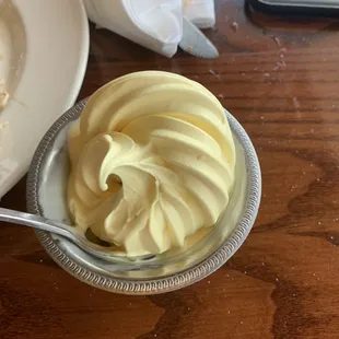 Lemon soft serve ice cream