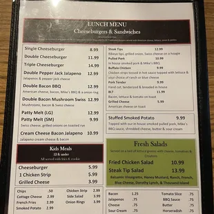 Menu as of 12/29/22
